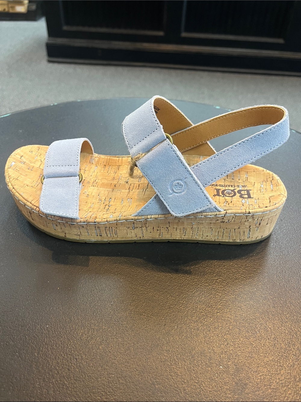 Born Light Blue Cork Platform Sandals